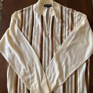 Stacy Adam’s Ivory 70’s Vibe Quarter Zip Sweater Size XL